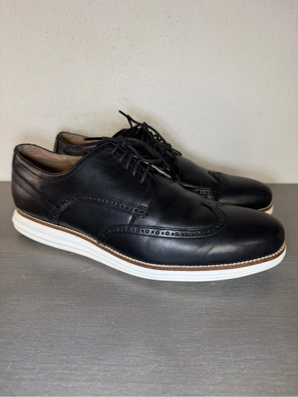 Cole Haan OriginalGrand Wingtip Oxford Mens 14M Black Leather Shoes C26469